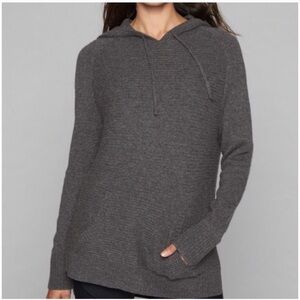 Athleta Aurora Ribbed 100% Cashmere Hoodie Pullover Sweater XS